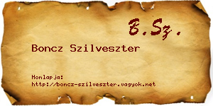Boncz Szilveszter névjegykártya